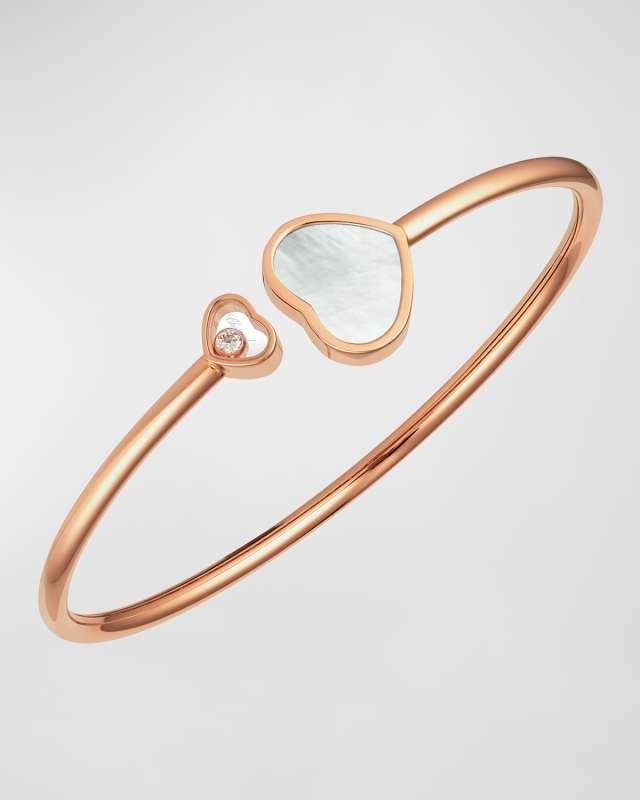 Happy Hearts 18K Rose Gold Mother of Pearl Bangl